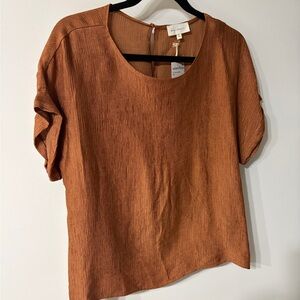 MELLODAY Rust Textured Blouse